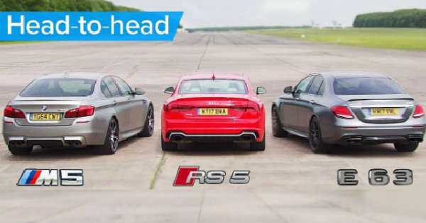 BMW M5 Drag Races Mercedes And Audi 1