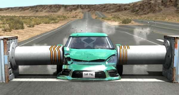 Car vs Double Side Bollards Incredible Simulation 1