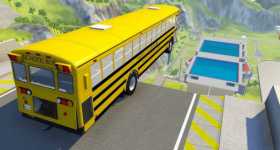 Different Vehicles Jumping From The Ski Jump In The Swimming Pool 1