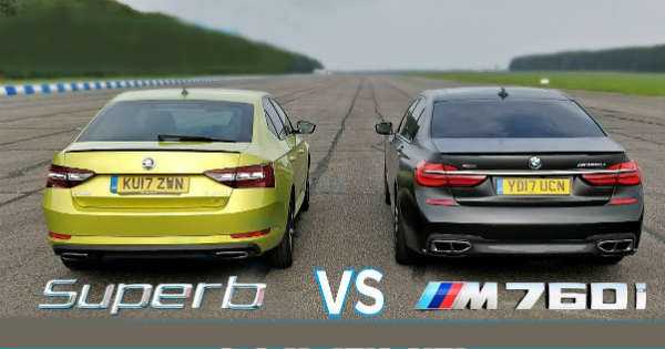 Drag Race BMW M760Li vs Skoda Superb 280 1