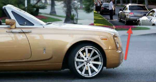 Gold Rolls Royce Causes a Subaru STI WRX to Crash 11