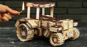 How To Make John Deere Tractor From Matches Without Glue 1