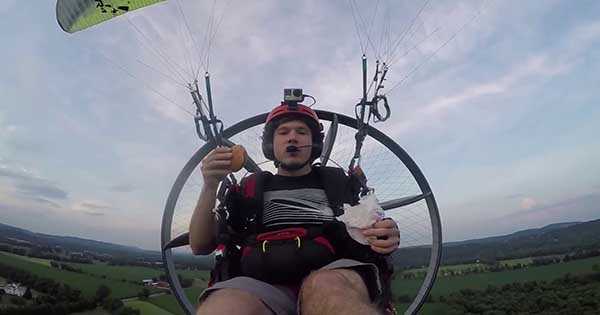 Paramotor Flying To McDonalds 2