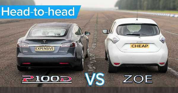 Tesla Model S P100D Vs Renault Zoe 1