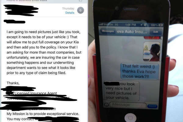 Woman Emails Photos of Herself to Car Insurance Agent 1111