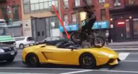 Crazy BMX Rider With No Respect Jumps On Lamborghini TWICE 1