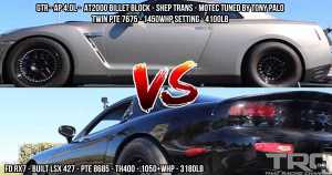 Grudge Street Race Turbo LSX RX7 VS INSANE Nissan GTR 2