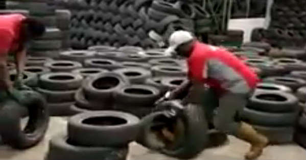 Manual Tripling Tires Process Looks Exhausting 1