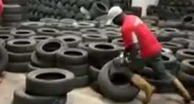 Manual Tripling Tires Process Looks Exhausting 2