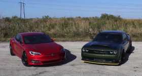tesla model s dodge demon