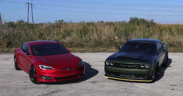 tesla model s dodge demon